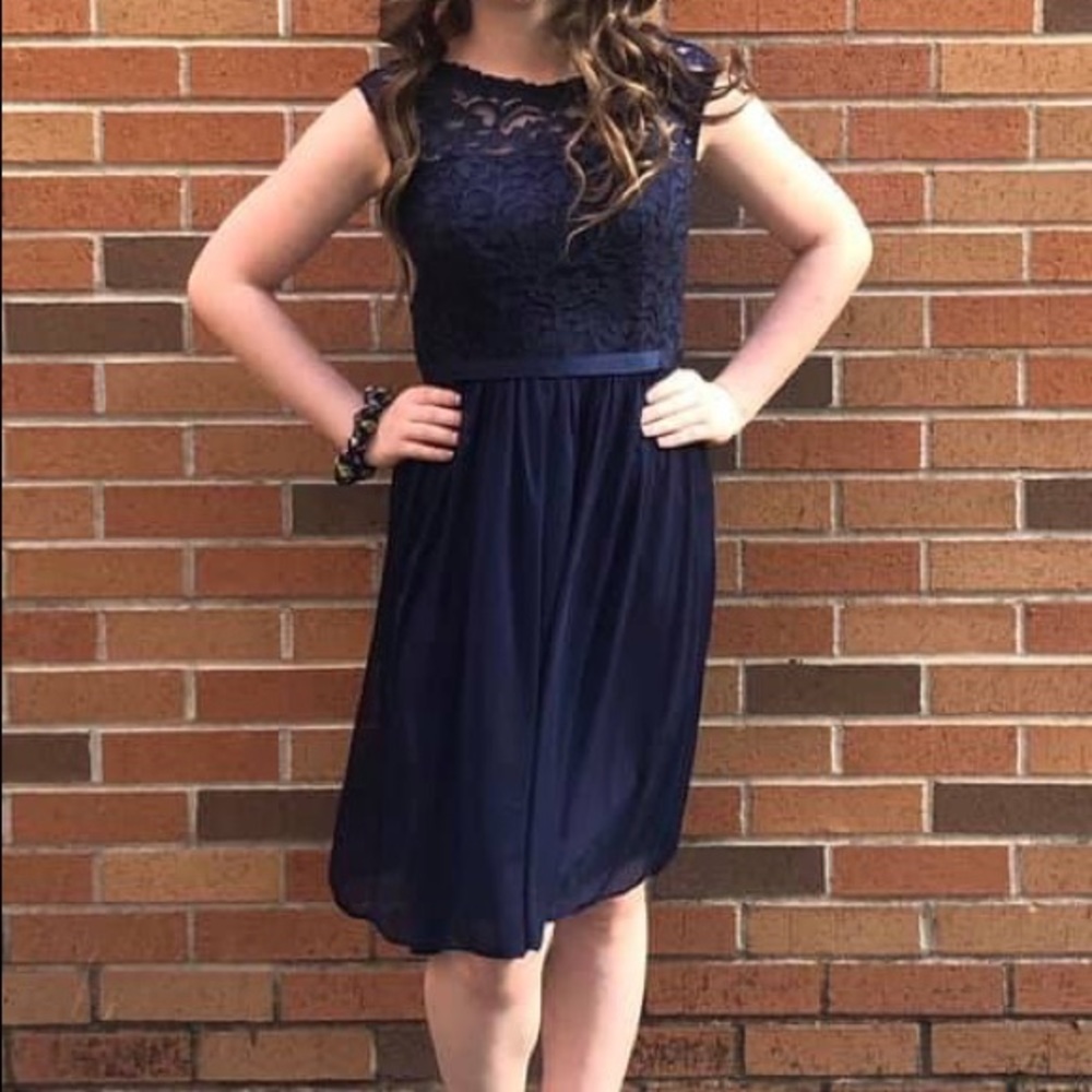 Formal,homecoming, bridesmaid Navy blue dress